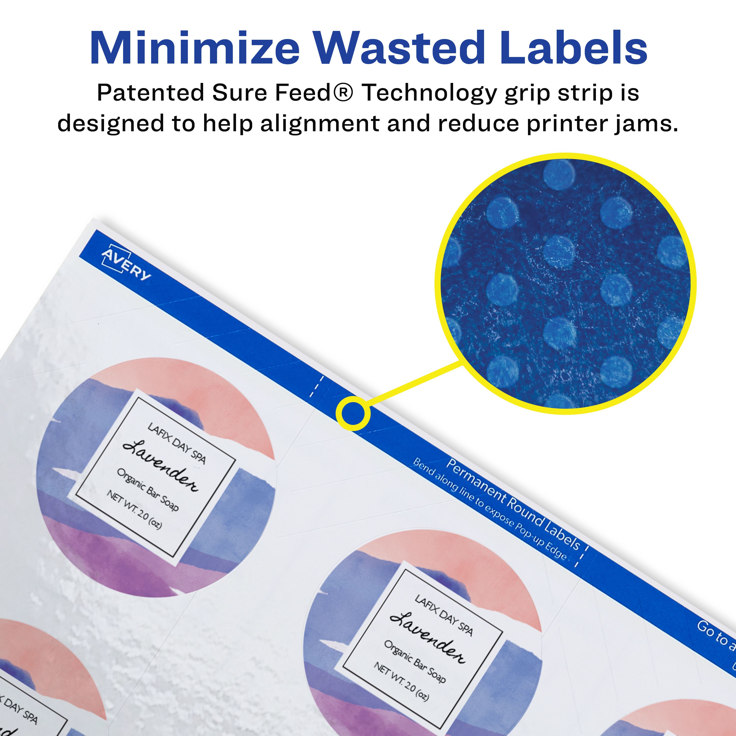 No.2デザインペーパー Waterproof Round Labels, 2-1/2